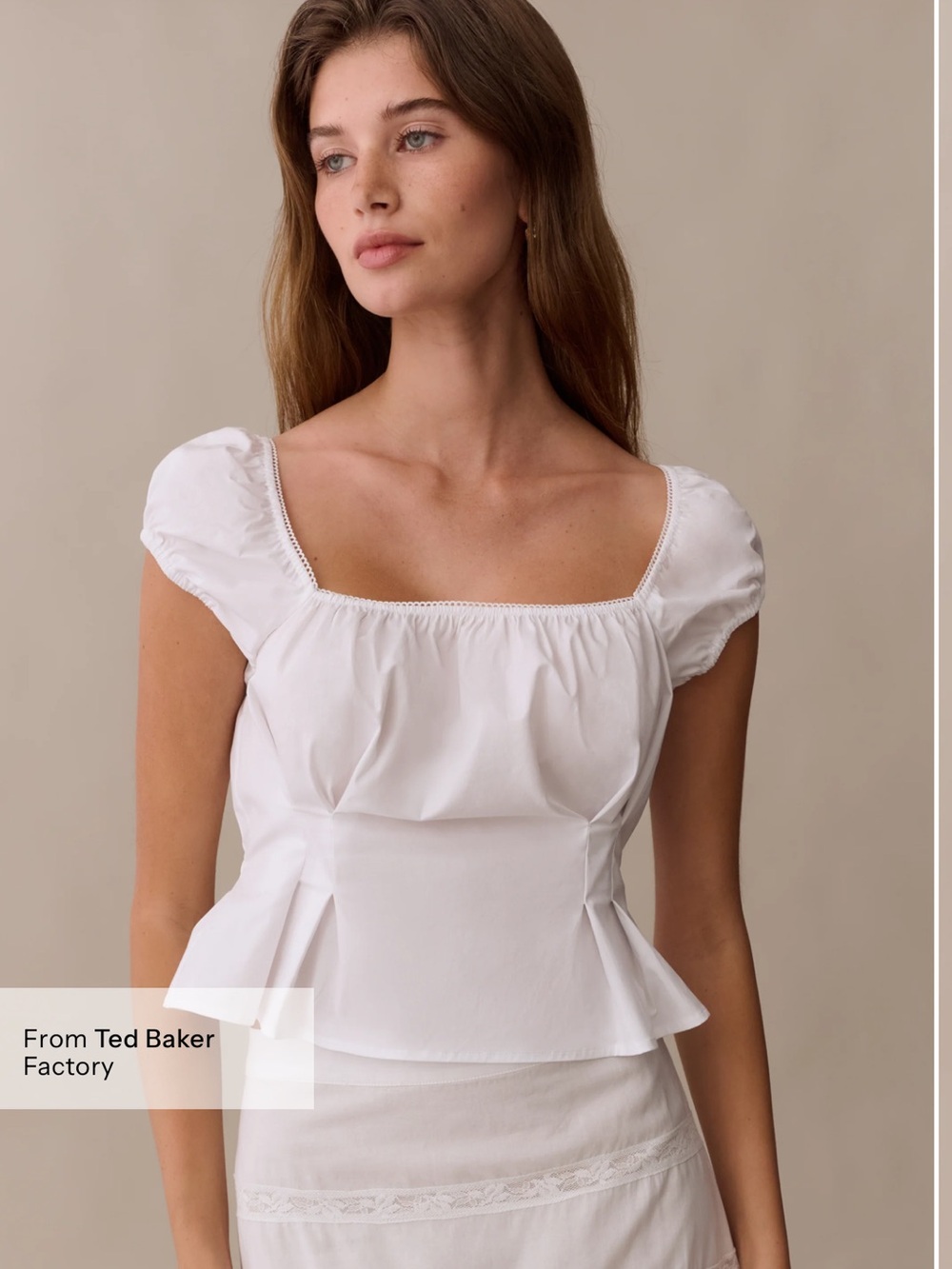 NWT Few Moda Novalie Top size 2 white cotton cap sleeve crop